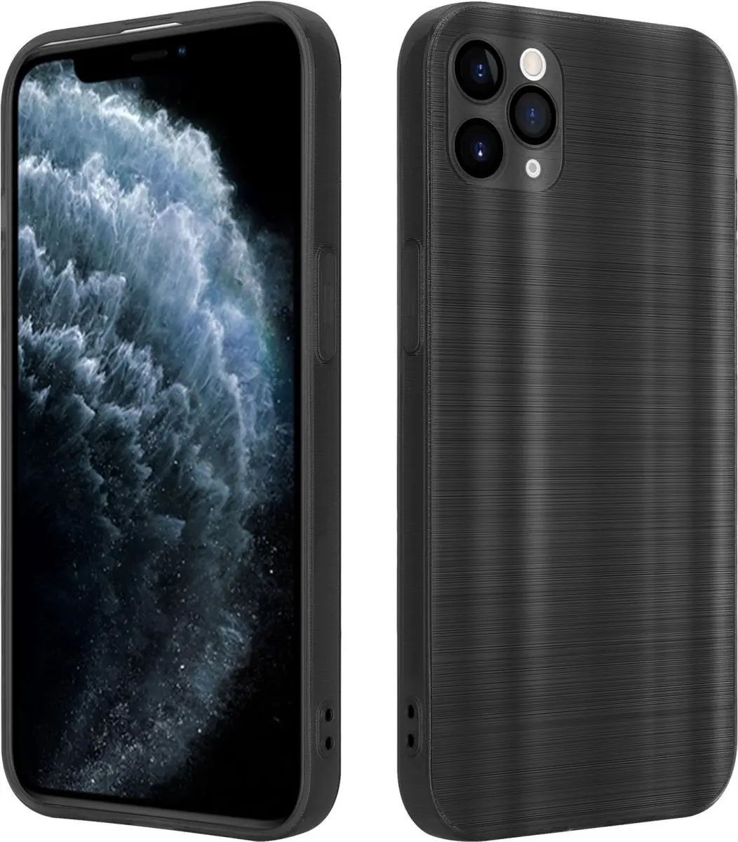 Cadorabo Hoesje geschikt voor Apple iPhone 11 PRO MAX in Brushed Zwart