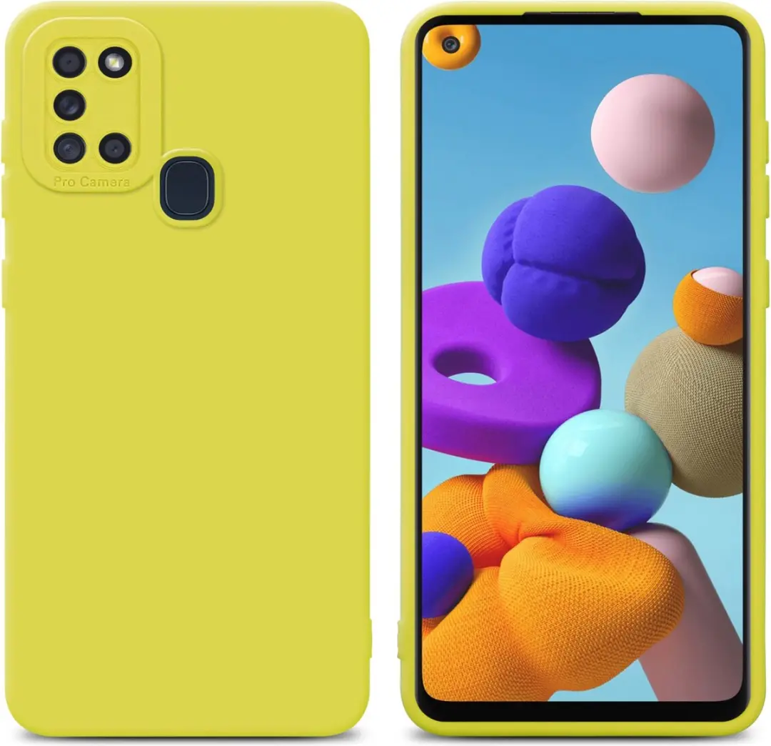 Cadorabo Hoesje geschikt voor Samsung Galaxy A21s in FLUID GEEL