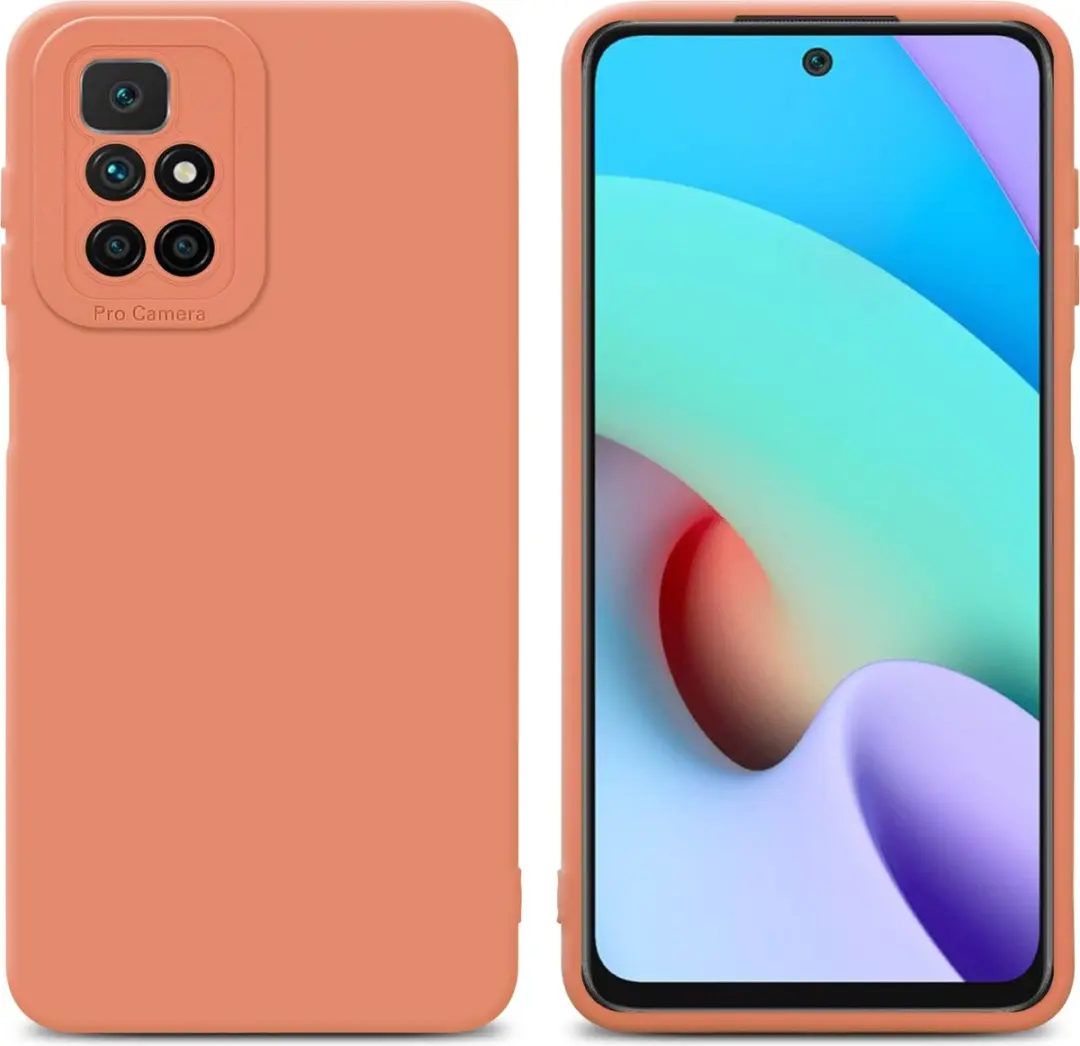 Cadorabo Hoesje geschikt voor Xiaomi RedMi 10 in FLUID LICHT ORANJE