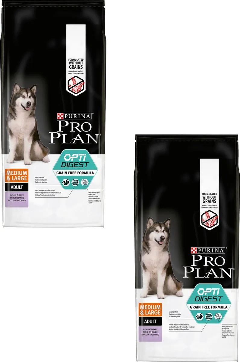 Pro Plan Dog Adult Medium & Large Sensitive Digestion Kalkoen - 2x12kg