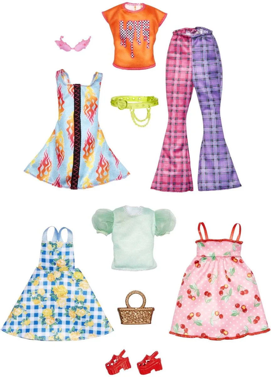 Barbie Poppenkleding Fashion Meisjes - 5-delig Multicolor