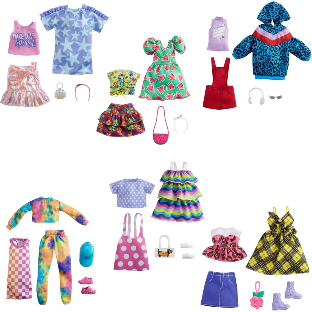 Barbie Poppenkleding Fashion Meisjes - 5-delig Multicolor