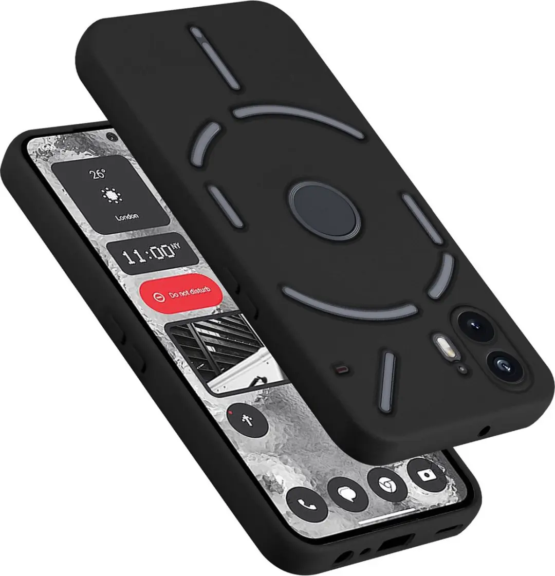 Cadorabo Hoesje geschikt voor Nothing Phone 2 in LIQUID ZWART