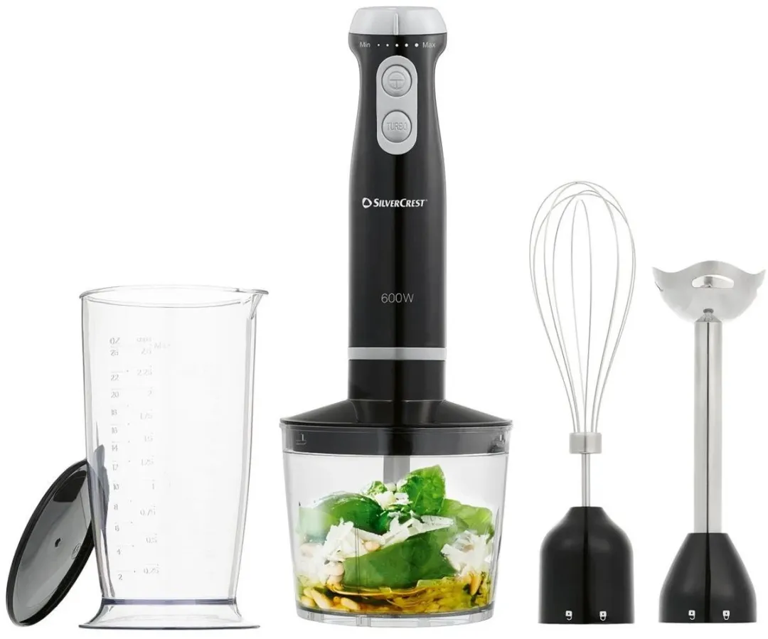 Silvercrest SSMS 600 F6 Staafmixer 600W - 3-in-1 - Zwart/Zilver