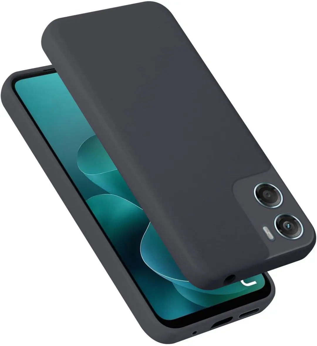 Cadorabo Hoesje geschikt voor Motorola Moto G06 Case in Liquid Zwart Beschermhoe