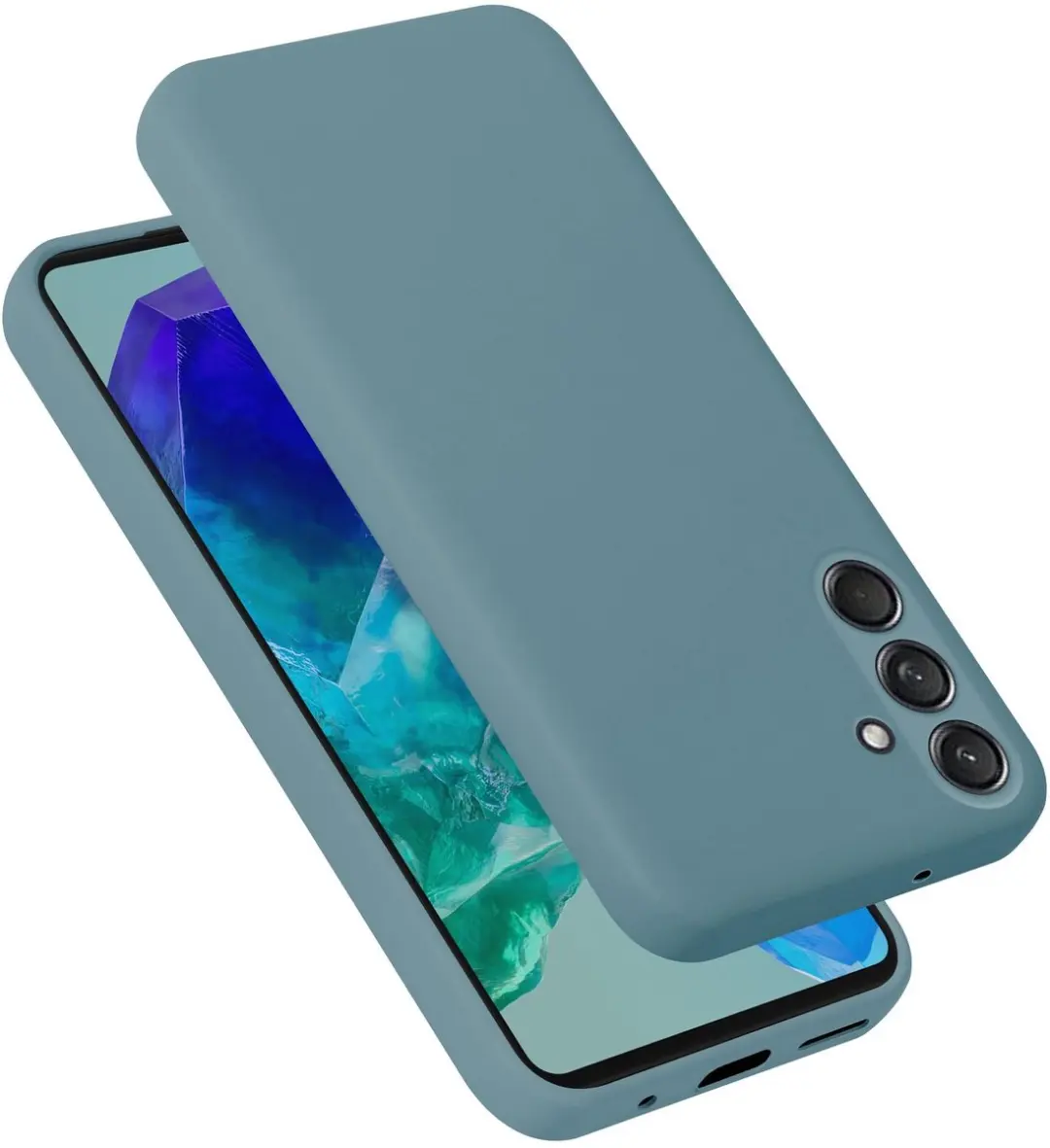 Cadorabo Hoesje geschikt voor Samsung Galaxy M55 Case in Liquid Groen Beschermho