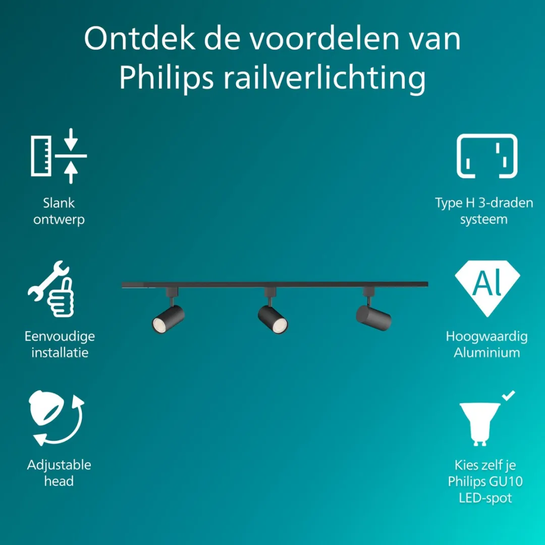 Philips EasyLink Zilo GU10 Spot - 3 Stuks - Wit