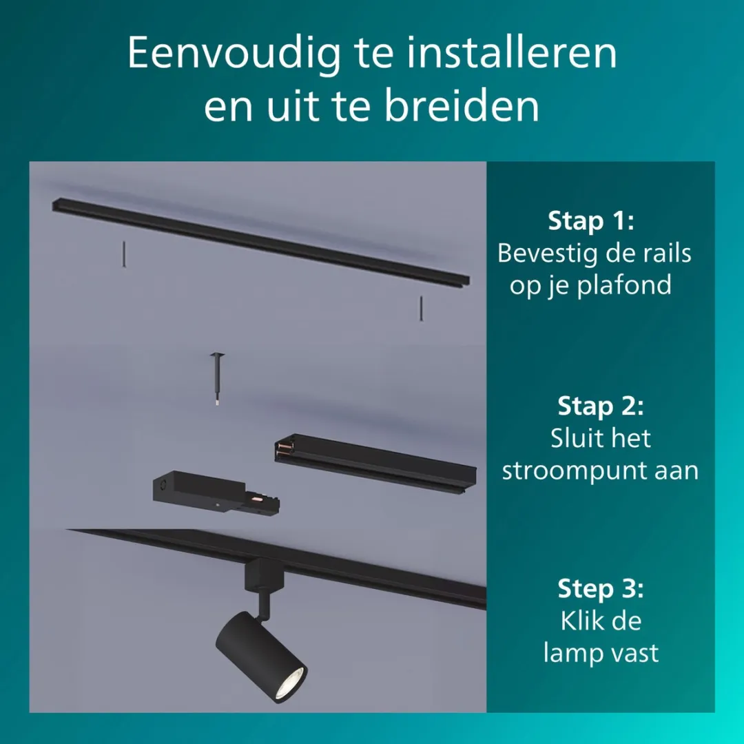 Philips EasyLink Zilo GU10 Spot - 3 Stuks - Wit