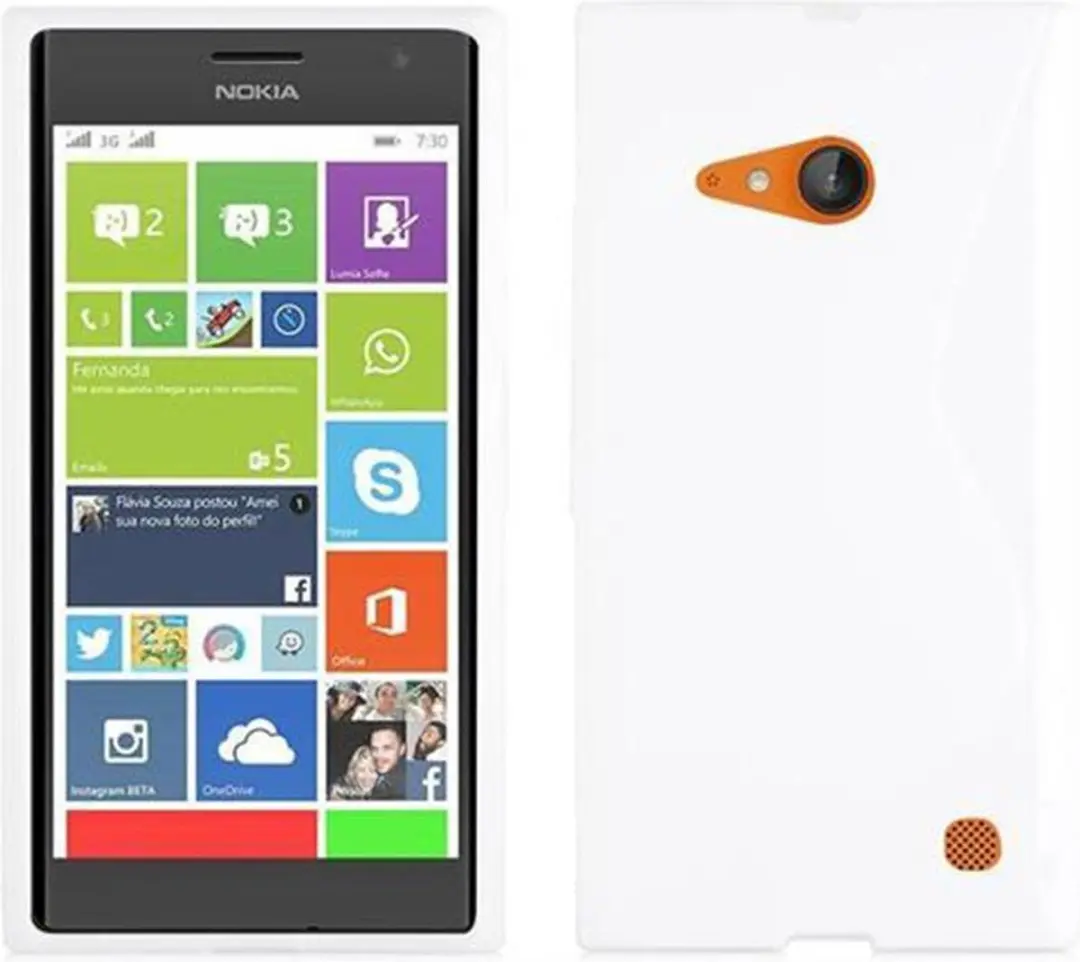 Cadorabo Hoesje geschikt voor Nokia Lumia 730 in MAGNESIUM WIT