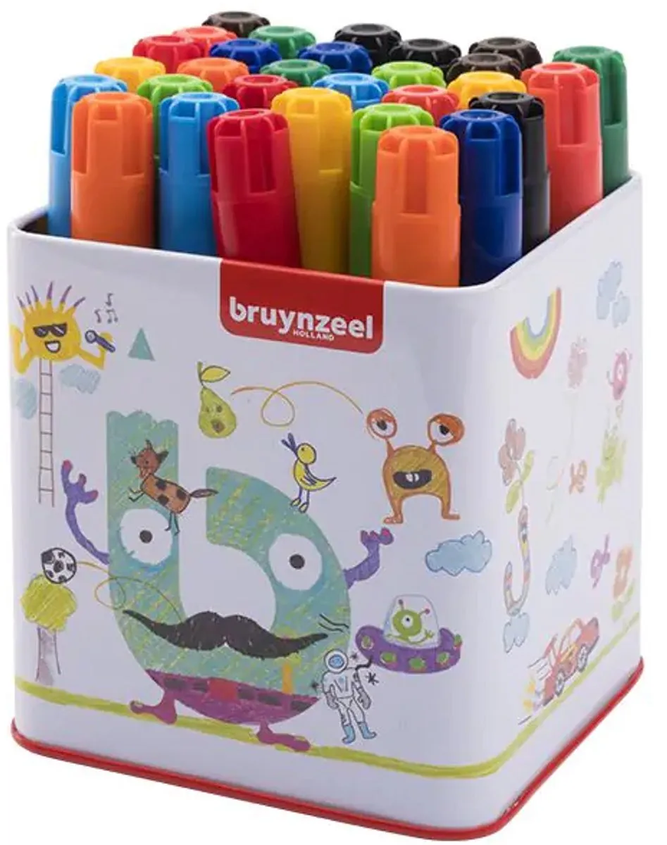 Bruynzeel Extra Dik Viltstiften 30 Stuks - Assortiment