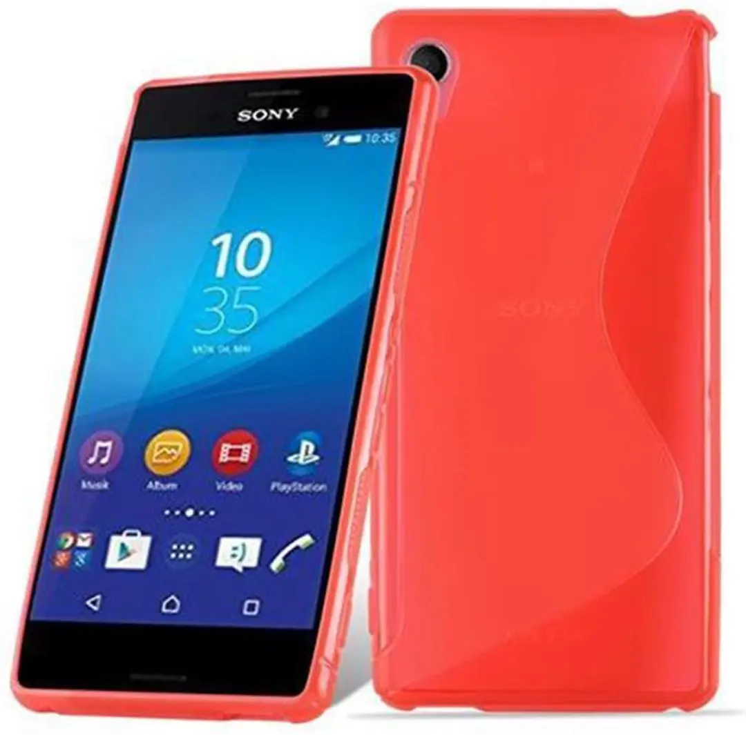 Cadorabo Hoesje geschikt voor Sony Xperia M4 AQUA in INFERNO ROOD