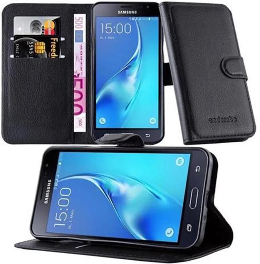 Cadorabo Hoesje geschikt voor Samsung Galaxy J3 2015 in PHANTOM ZWART