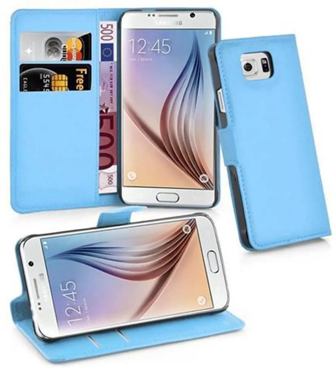 Cadorabo Hoesje geschikt voor Samsung Galaxy S6 in PASTEL BLAUW