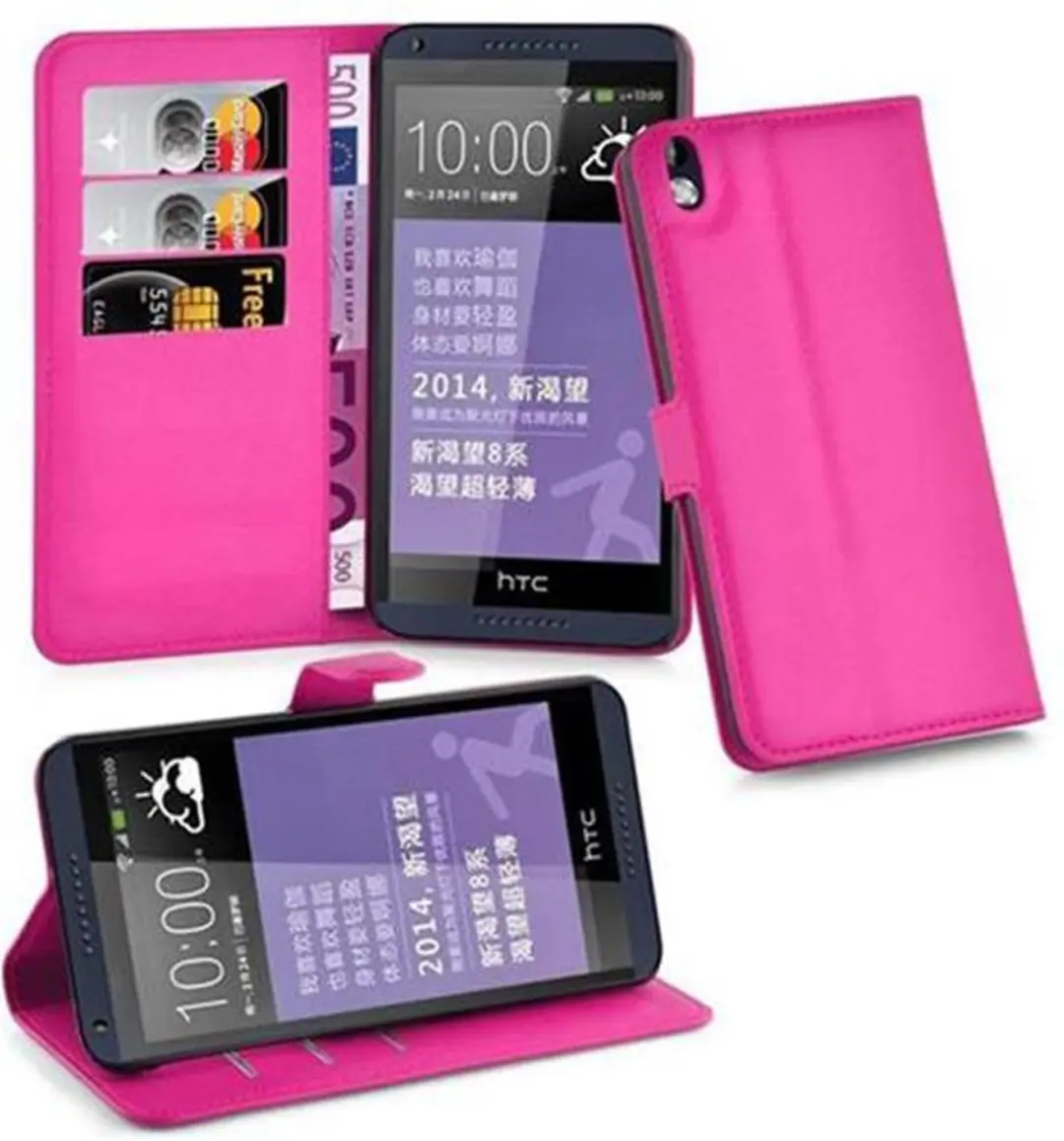 Cadorabo Hoesje geschikt voor HTC Desire 816 in KERSEN ROZE