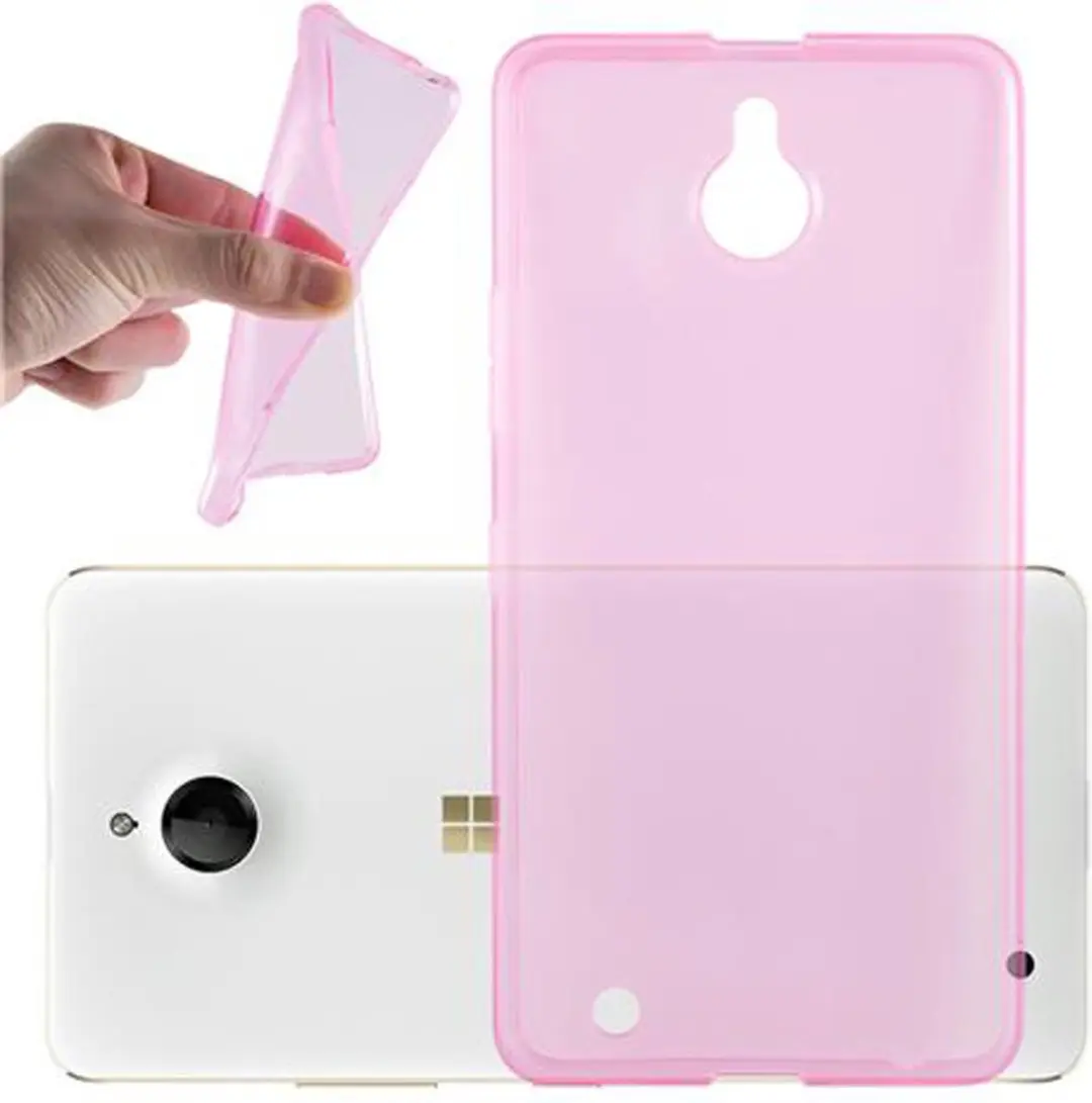 Cadorabo Hoesje geschikt voor Nokia Lumia 850 in TRANSPARANT ROZE