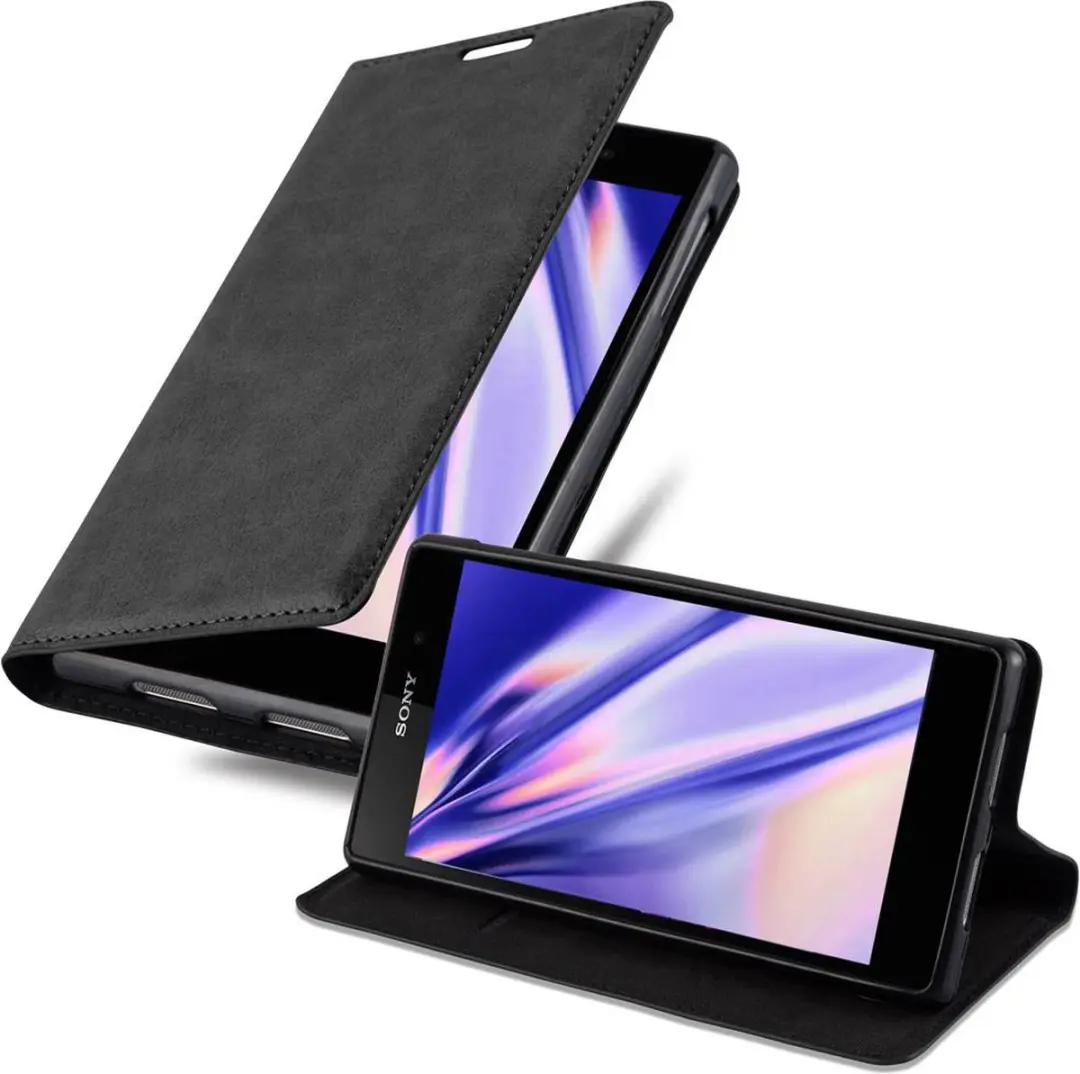 Cadorabo Hoesje geschikt voor Sony Xperia Z1 in ZWARTE NACHT