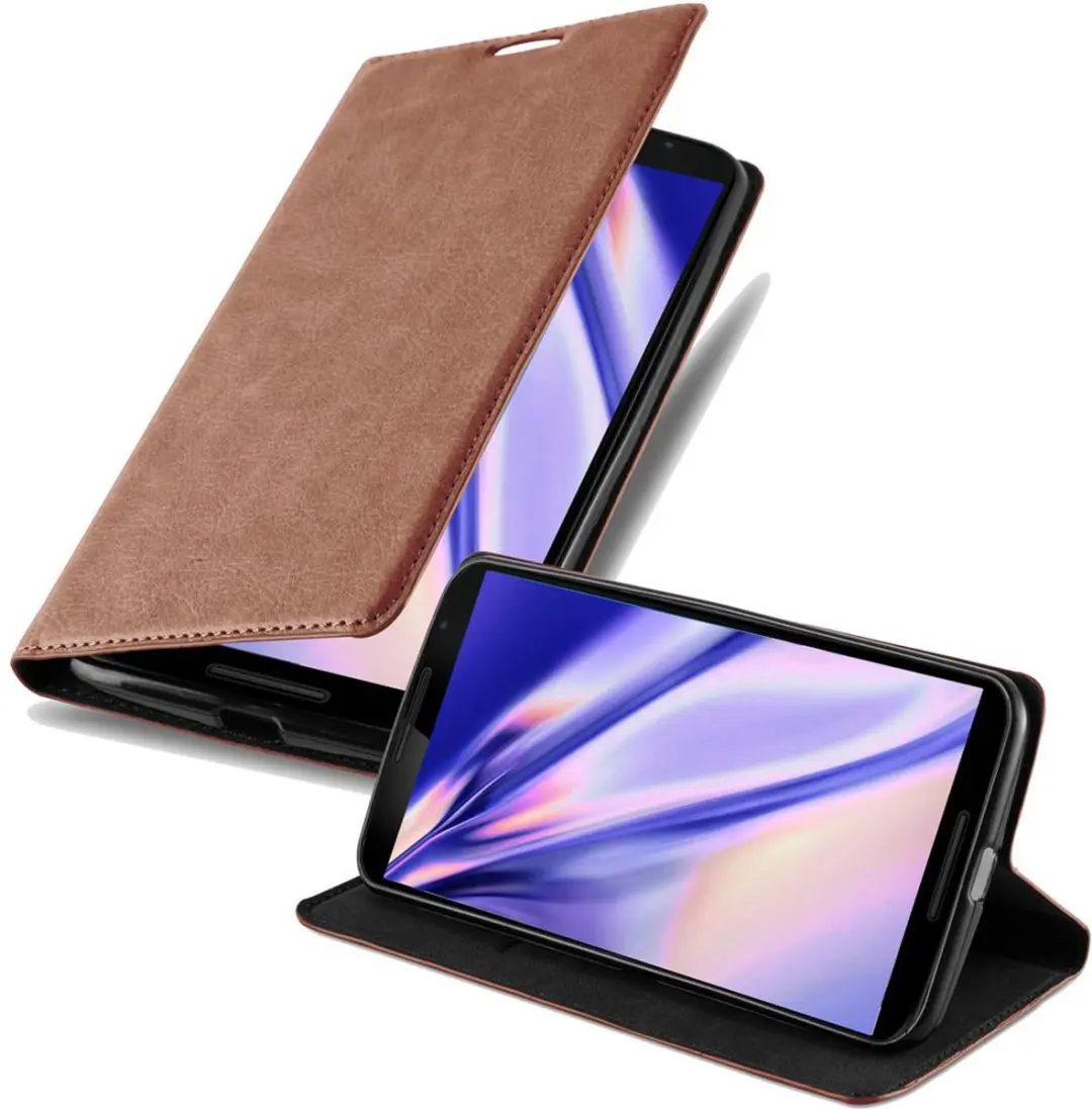 Cadorabo Hoesje geschikt voor Motorola Google NEXUS 6 in CAPPUCCINO BRUIN
