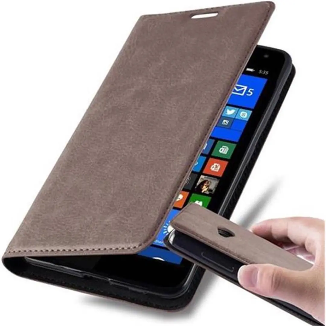 Cadorabo Hoesje geschikt voor Nokia Lumia 535 in KOFFIE BRUIN