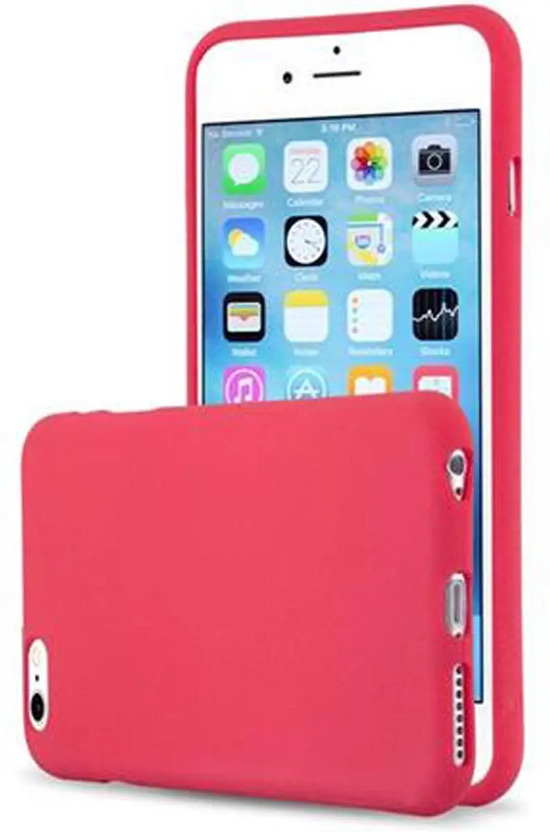 Cadorabo Hoesje geschikt voor Apple iPhone 6 PLUS / 6S PLUS in FROST ROOD