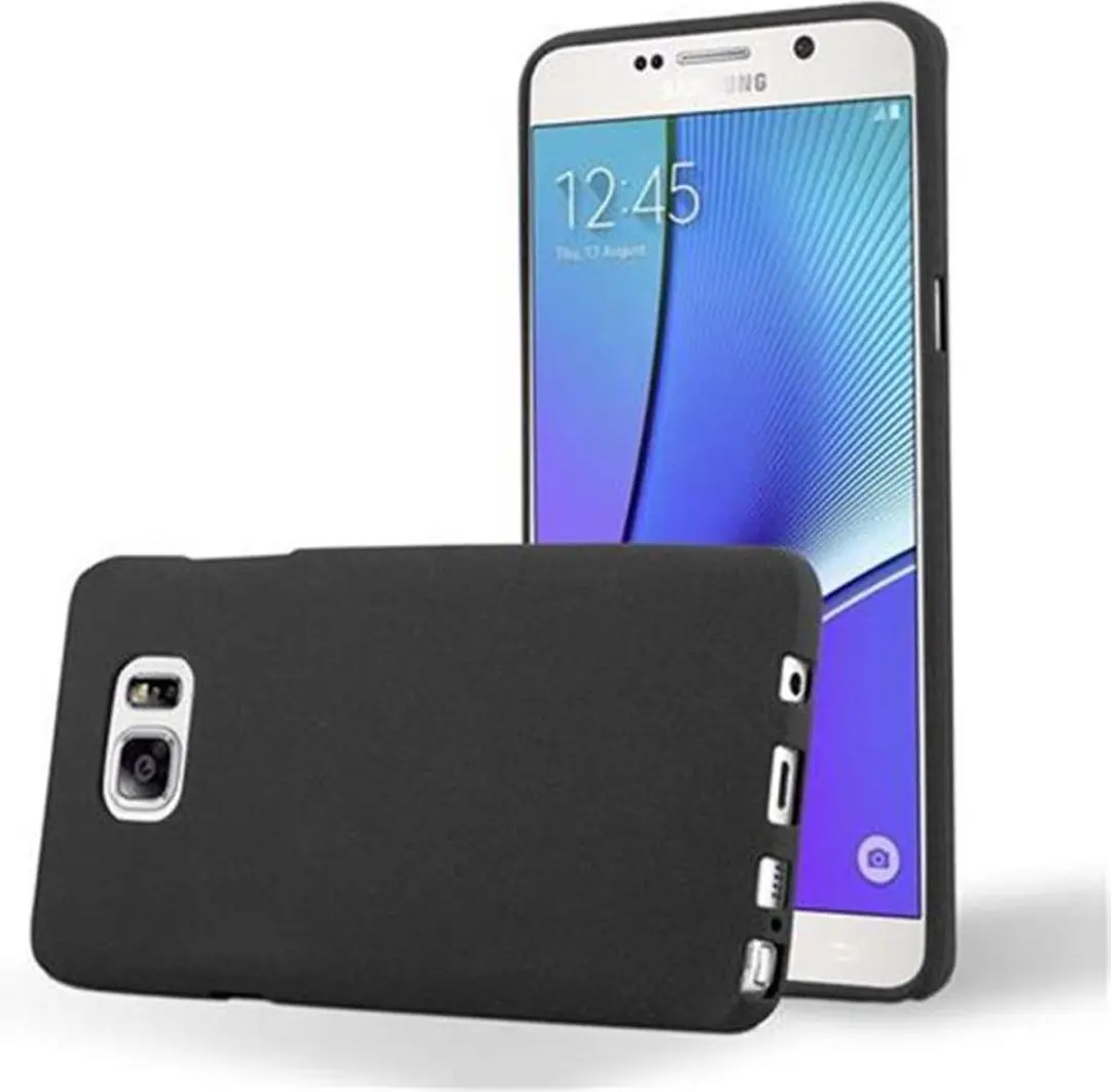 Cadorabo Hoesje geschikt voor Samsung Galaxy NOTE 5 in FROST ZWART