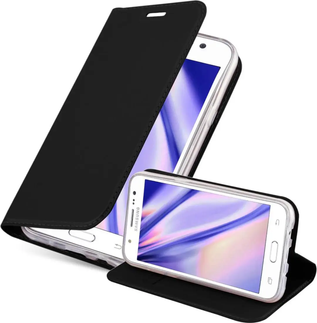Cadorabo Hoesje geschikt voor Samsung Galaxy J5 2015 in CLASSY ZWART