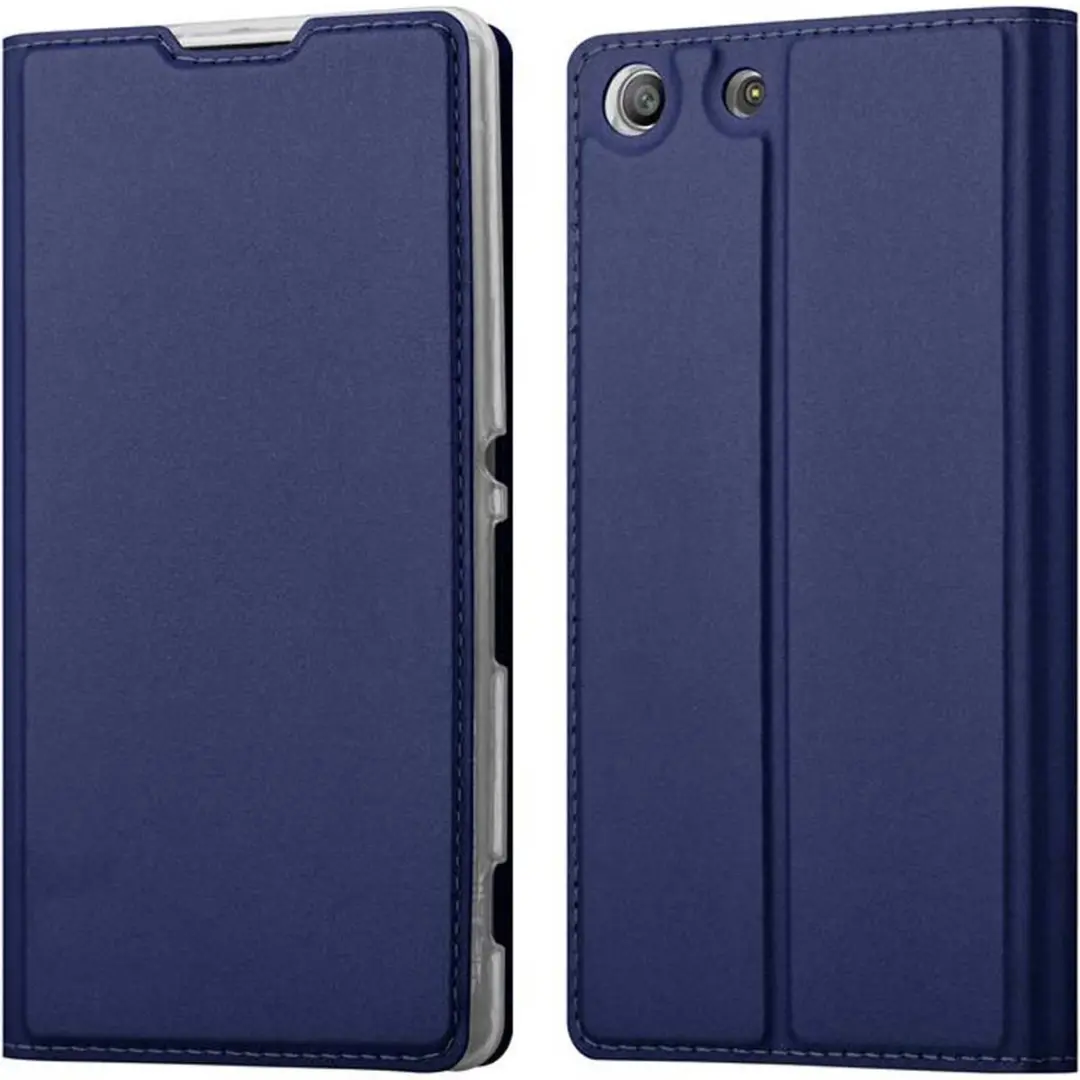 Cadorabo Hoesje geschikt voor Sony Xperia M5 in CLASSY DONKER BLAUW