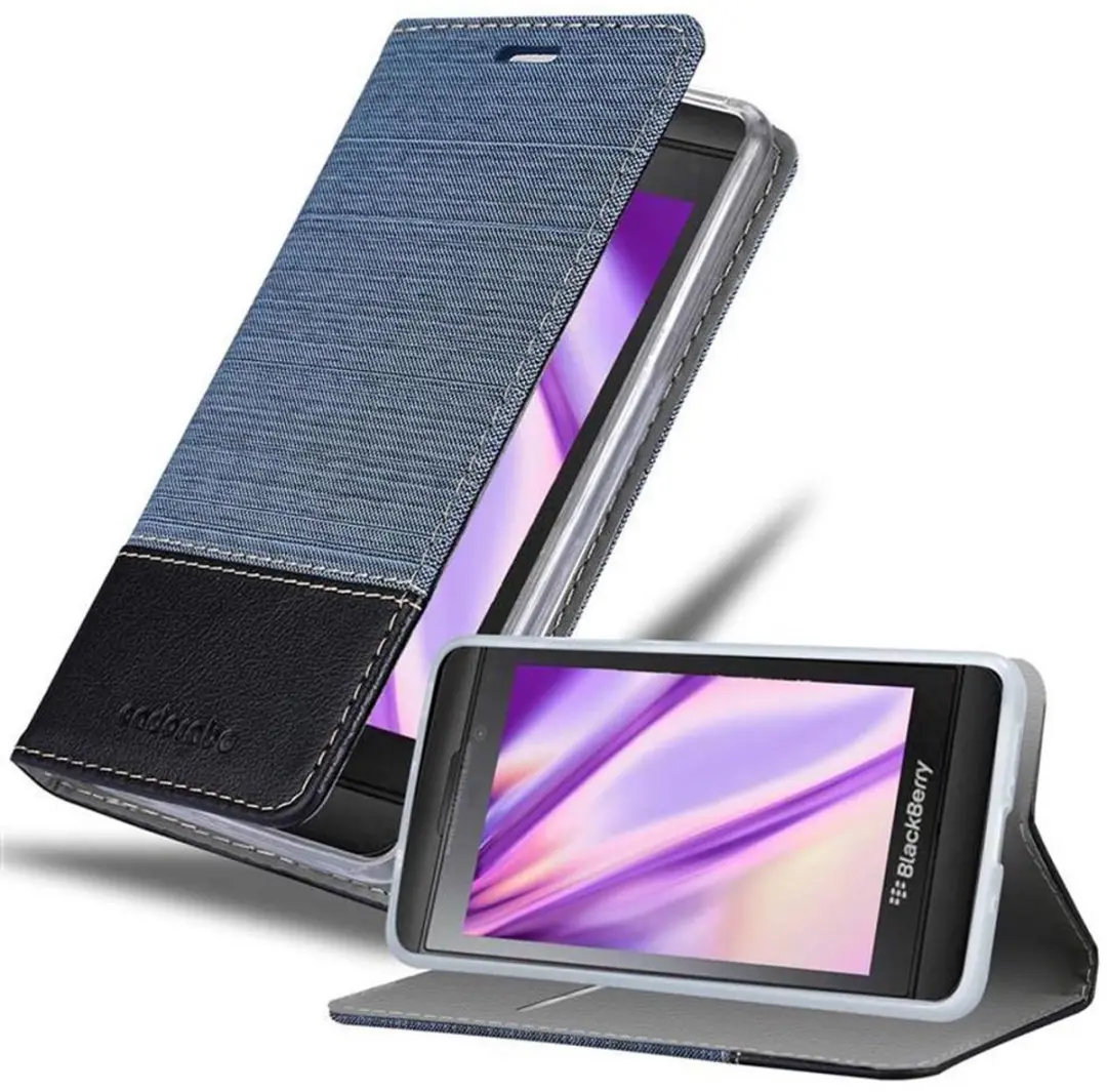 Cadorabo Hoesje geschikt voor Blackberry Z10 in DONKERBLAUW ZWART