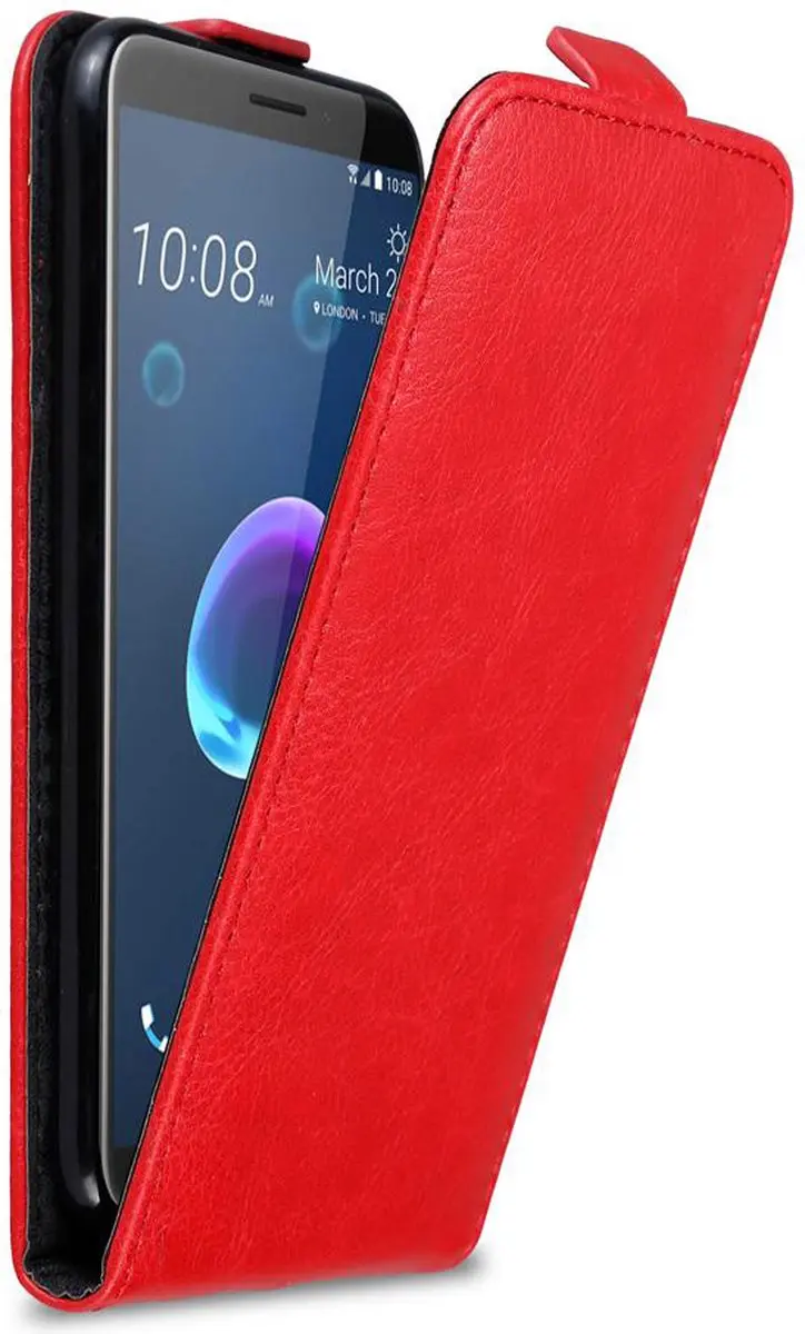 Cadorabo Hoesje geschikt voor HTC Desire 12 in APPEL ROOD - Beschermhoes in flip design Case Cover met magnetische sluiting