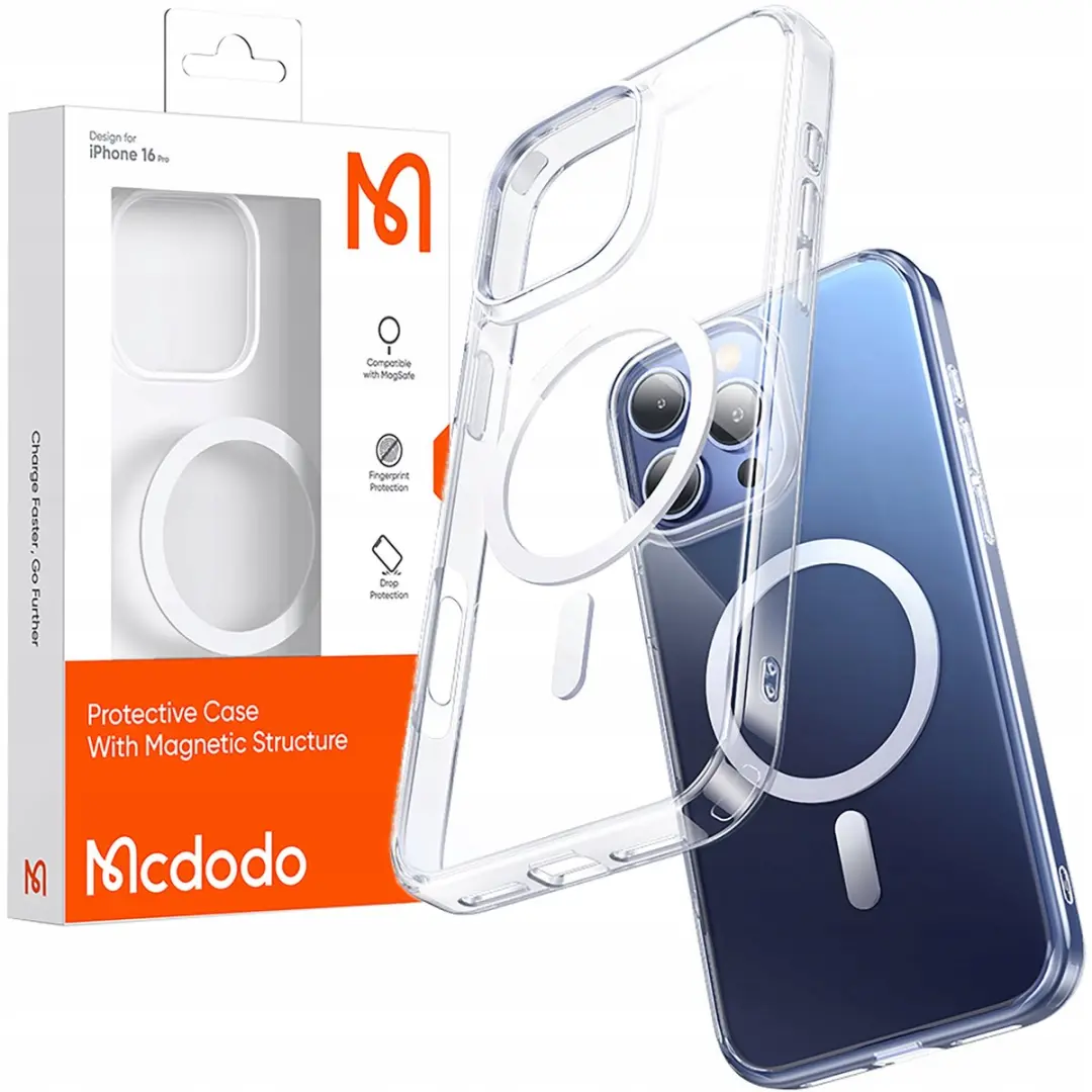 Mcdodo Magnetische Hoes Duidelijk Geval Versterkt Voor Magsafe Iphone 16 Pro Max