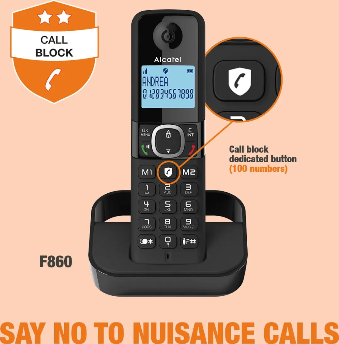 Alcatel F860 Draadloze vaste telefoon - Zwart - afbeelding 4 van 6