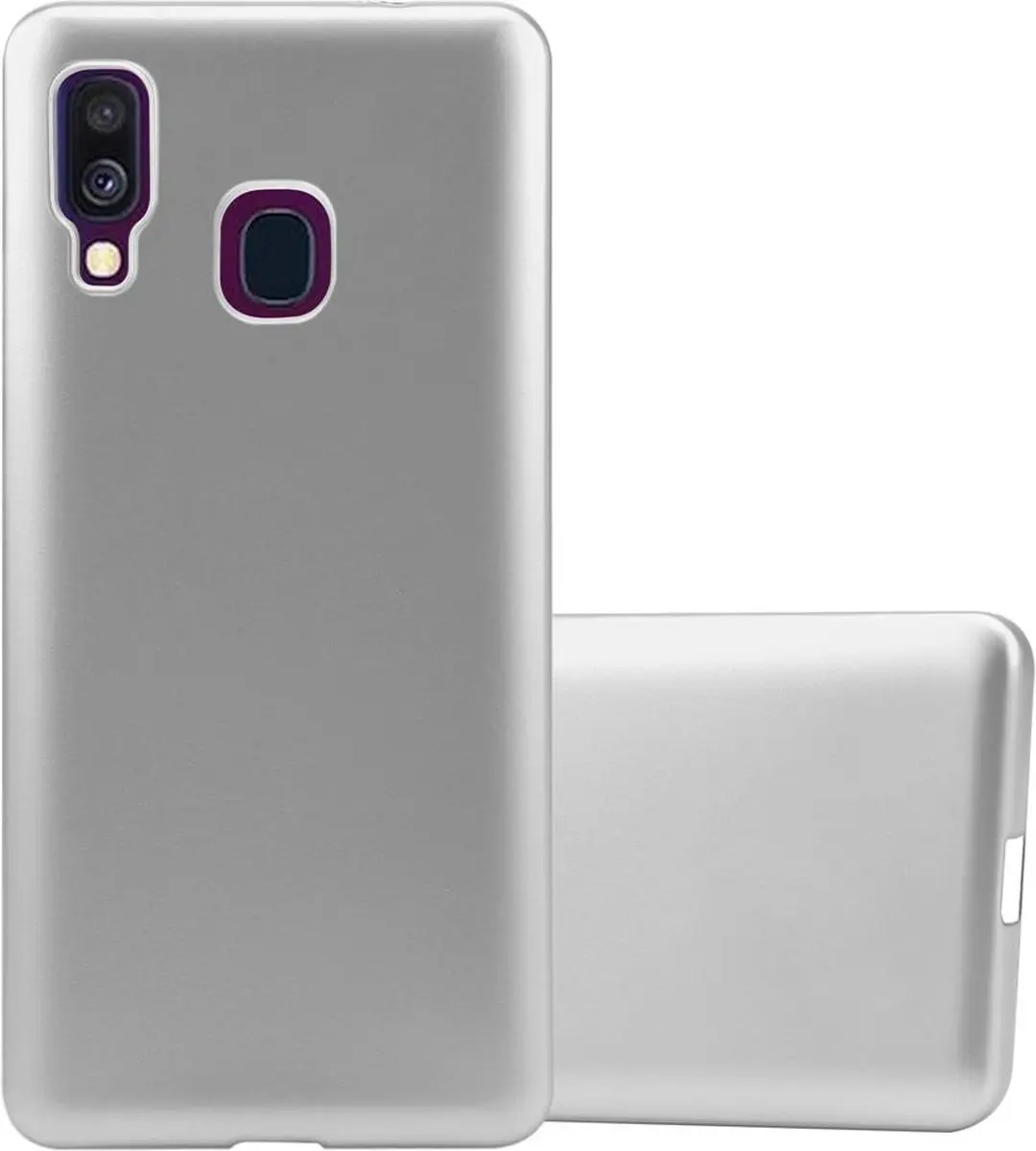 Cadorabo Hoesje geschikt voor Samsung Galaxy A40 in METALLIC ZILVER