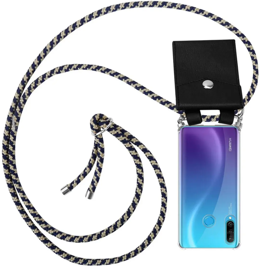 Cadorabo Hoesje geschikt voor Huawei P30 LITE in DONKER BLAUW GEEL