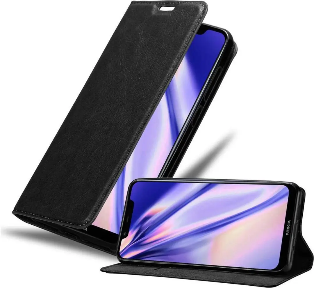Cadorabo Hoesje geschikt voor Nokia 7.1 PLUS / X7 in ZWARTE NACHT