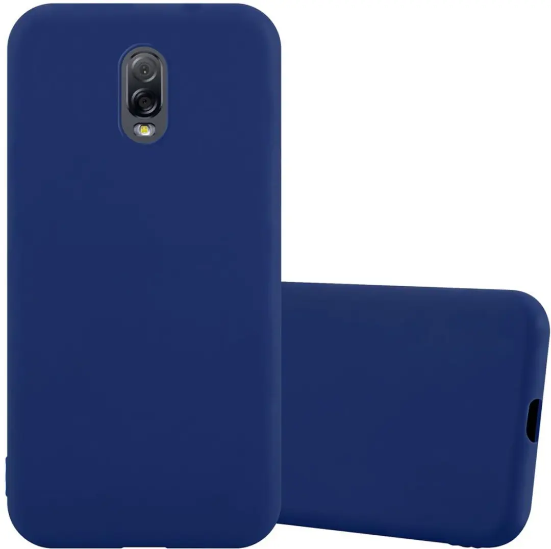 Cadorabo Hoesje geschikt voor Samsung Galaxy J7 PLUS / C8 in CANDY DONKER BLAUW