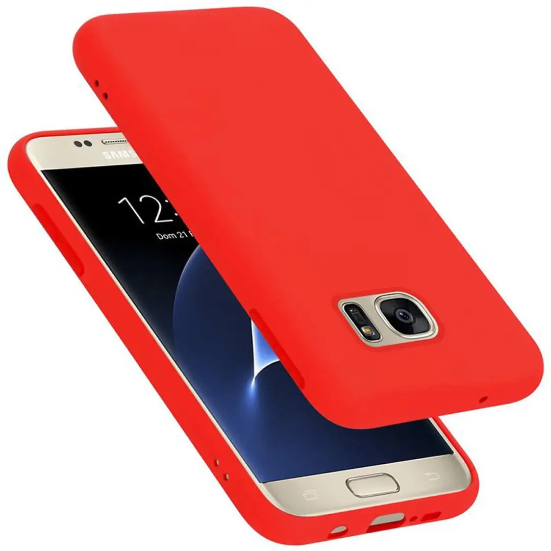 Cadorabo Hoesje geschikt voor Samsung Galaxy S7 in LIQUID ROOD