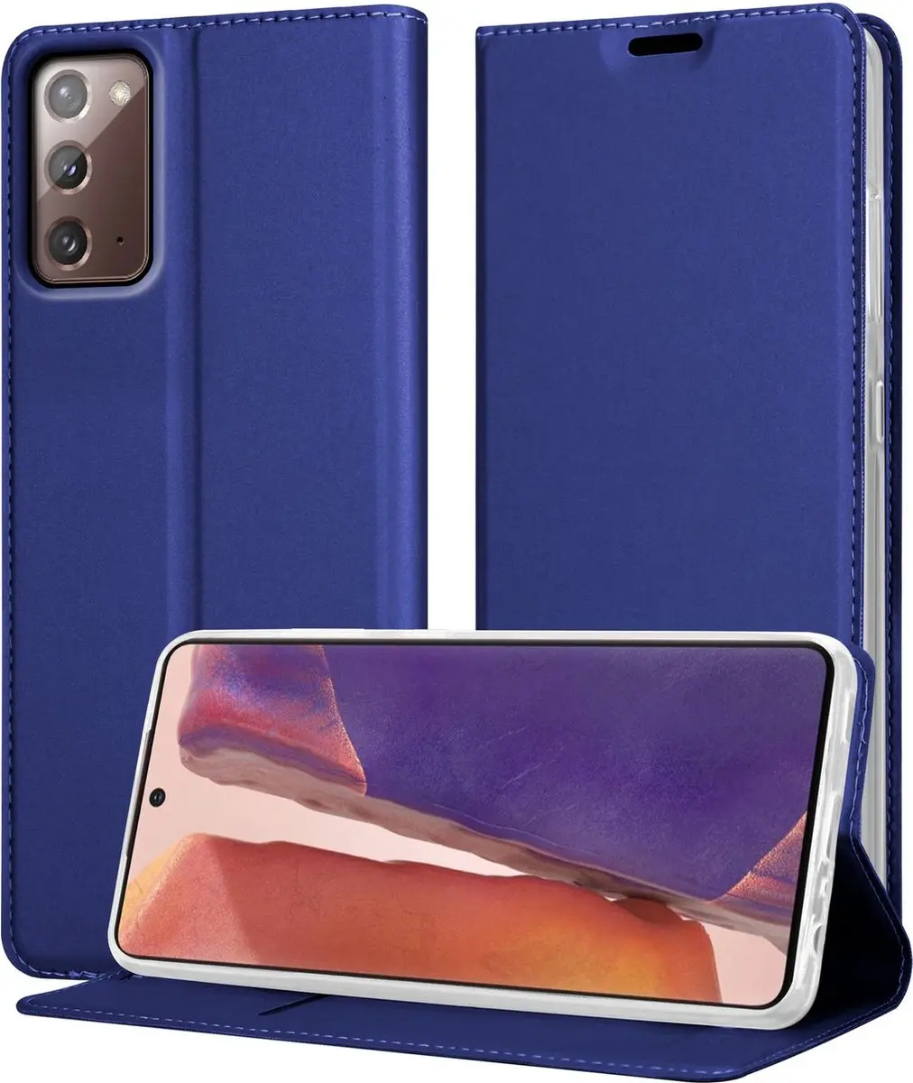 Cadorabo Hoesje geschikt voor Samsung Galaxy NOTE 20 in CLASSY DONKER BLAUW