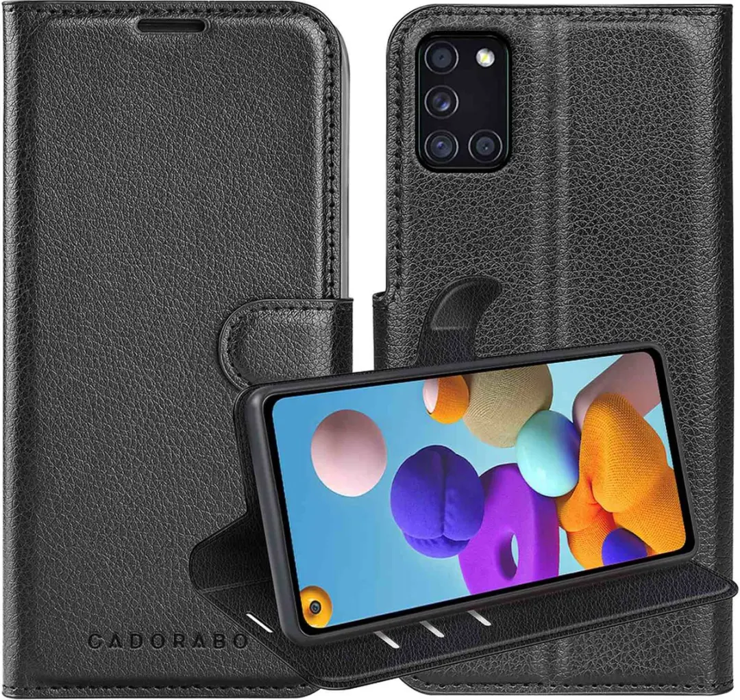 Cadorabo Hoesje geschikt voor Samsung Galaxy A21s in PHANTOM ZWART
