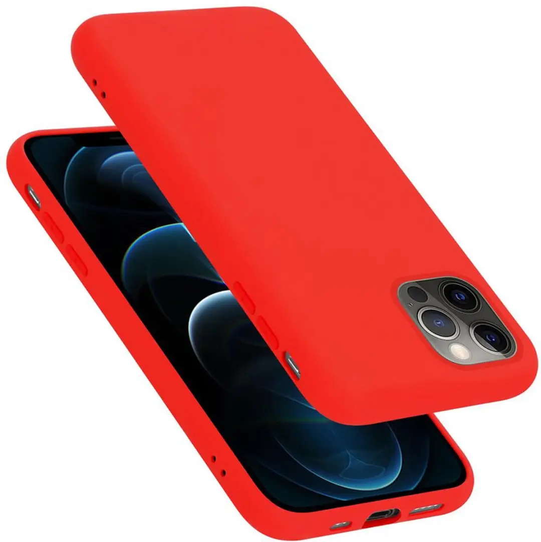 Cadorabo Hoesje geschikt voor Apple iPhone 12 / 12 PRO in LIQUID ROOD