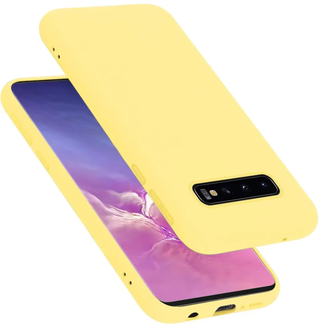 Cadorabo Hoesje geschikt voor Samsung Galaxy S10 4G in LIQUID GEEL