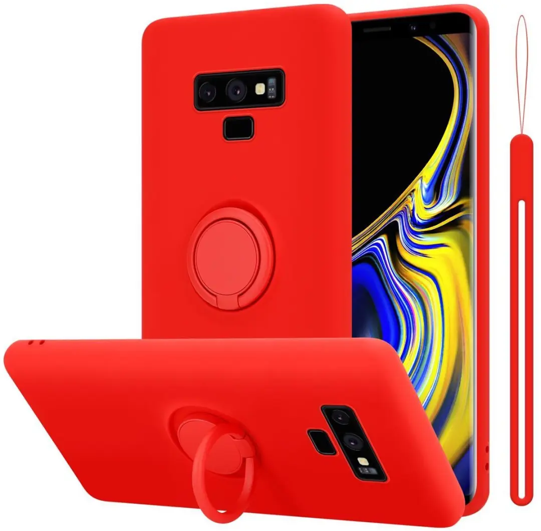 Cadorabo Hoesje geschikt voor Samsung Galaxy NOTE 9 in LIQUID ROOD