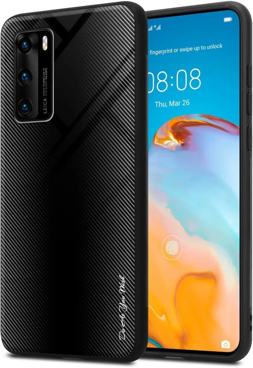 Cadorabo Hoesje geschikt voor Huawei P40 in OPAAL ZWART