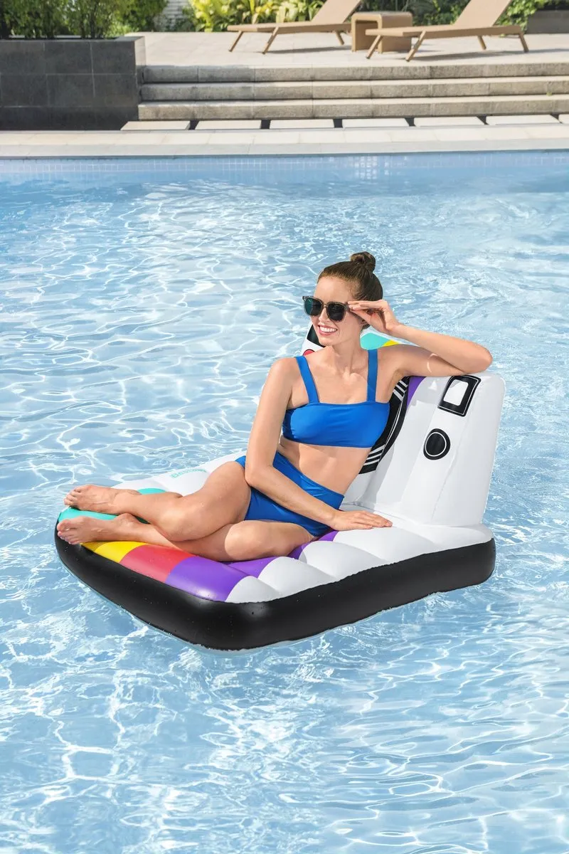 Bestway Pose N' Float Opblaasbare Lounger 127x102cm - Wit/Multicolor - afbeelding 2 van 5