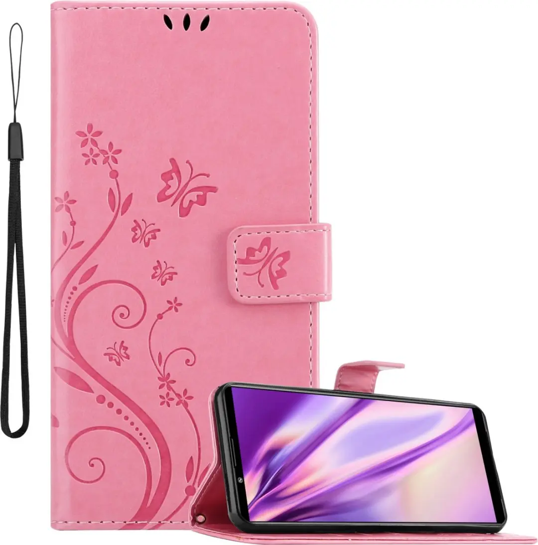 Cadorabo Hoesje geschikt voor Sony Xperia PRO-I in BLOEMEN ROZE