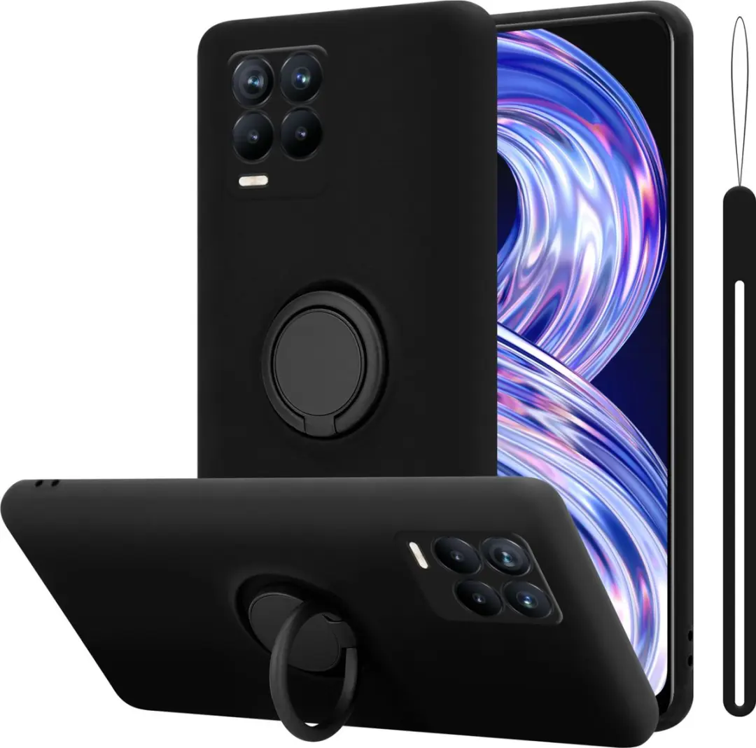 Cadorabo Hoesje geschikt voor Realme 8 4G / 8 PRO in LIQUID ZWART
