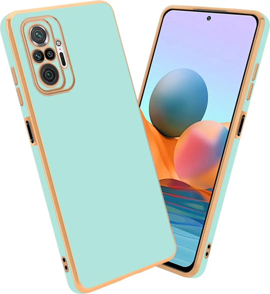 Cadorabo Hoesje geschikt voor Xiaomi RedMi NOTE 10 PRO in Glossy Mintgroen