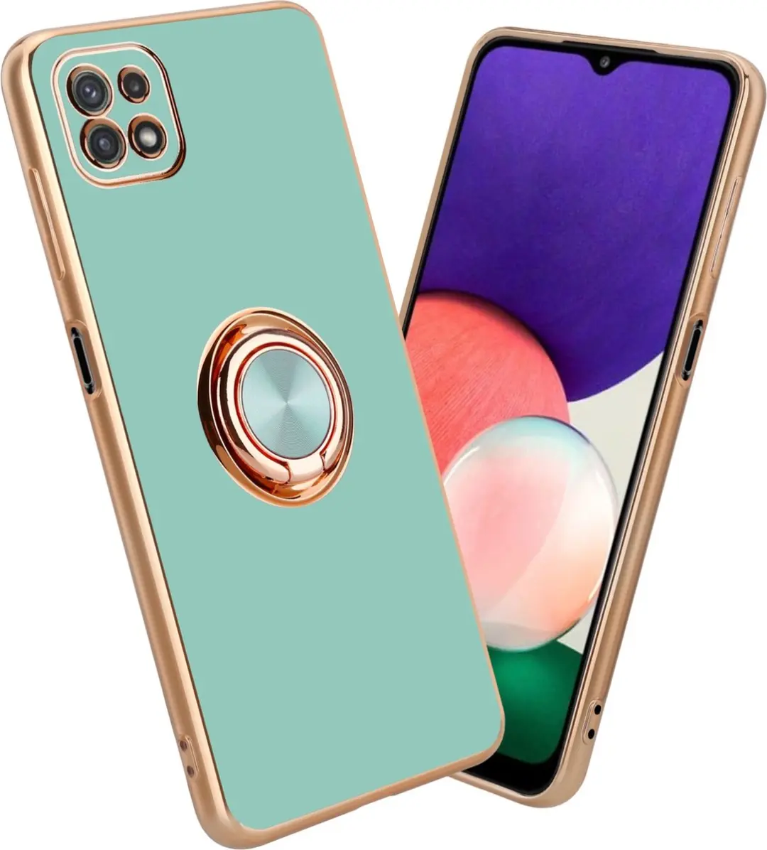Cadorabo Hoesje geschikt voor Samsung Galaxy A22 5G in Glossy Turquoise