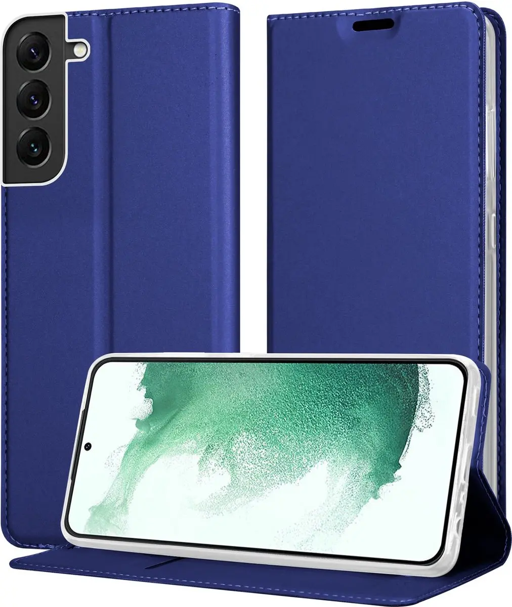 Cadorabo Hoesje geschikt voor Samsung Galaxy S22 PLUS in CLASSY DONKER BLAUW