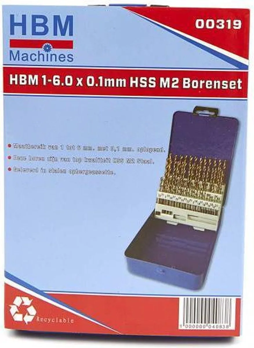 HBM HSS M2 Borenset 1-6mm