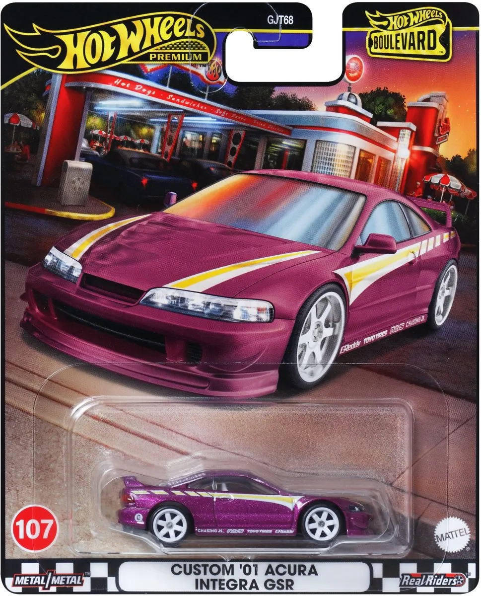 Hot Wheels Auto Boulevard GJT68 - 9x3cm Staal Oranje/Zwart