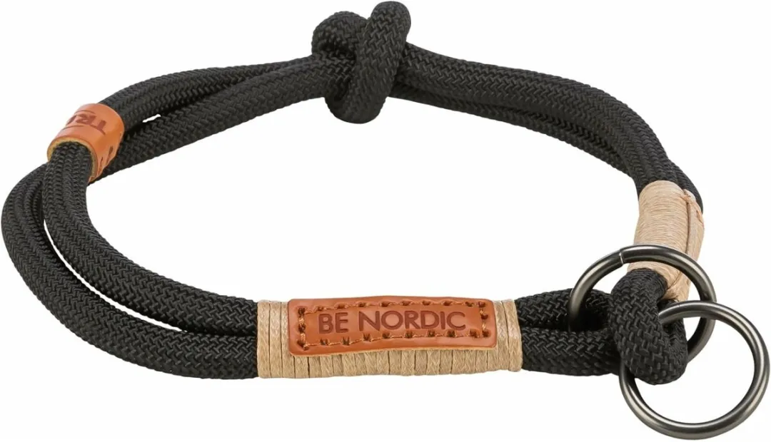 Trixie Be Nordic Halsband Hond Half-Slip - Zwart/Zand - XS/S